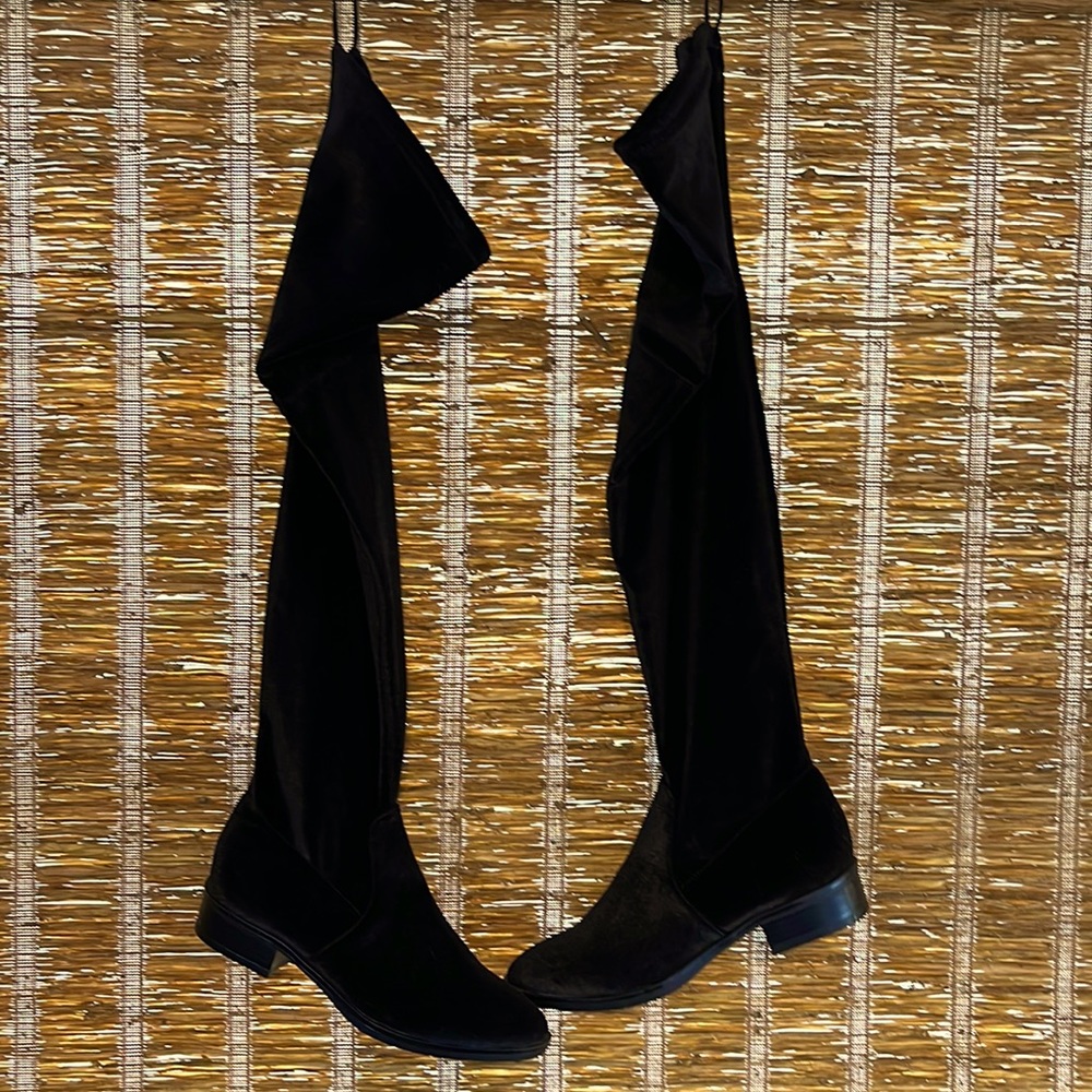 Sam Edelman over-the-knee black velvet boots